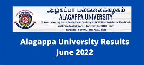 www.alagappauniversity.ac.in result 2022|Alagappa University Result 2022 (Released) Check .